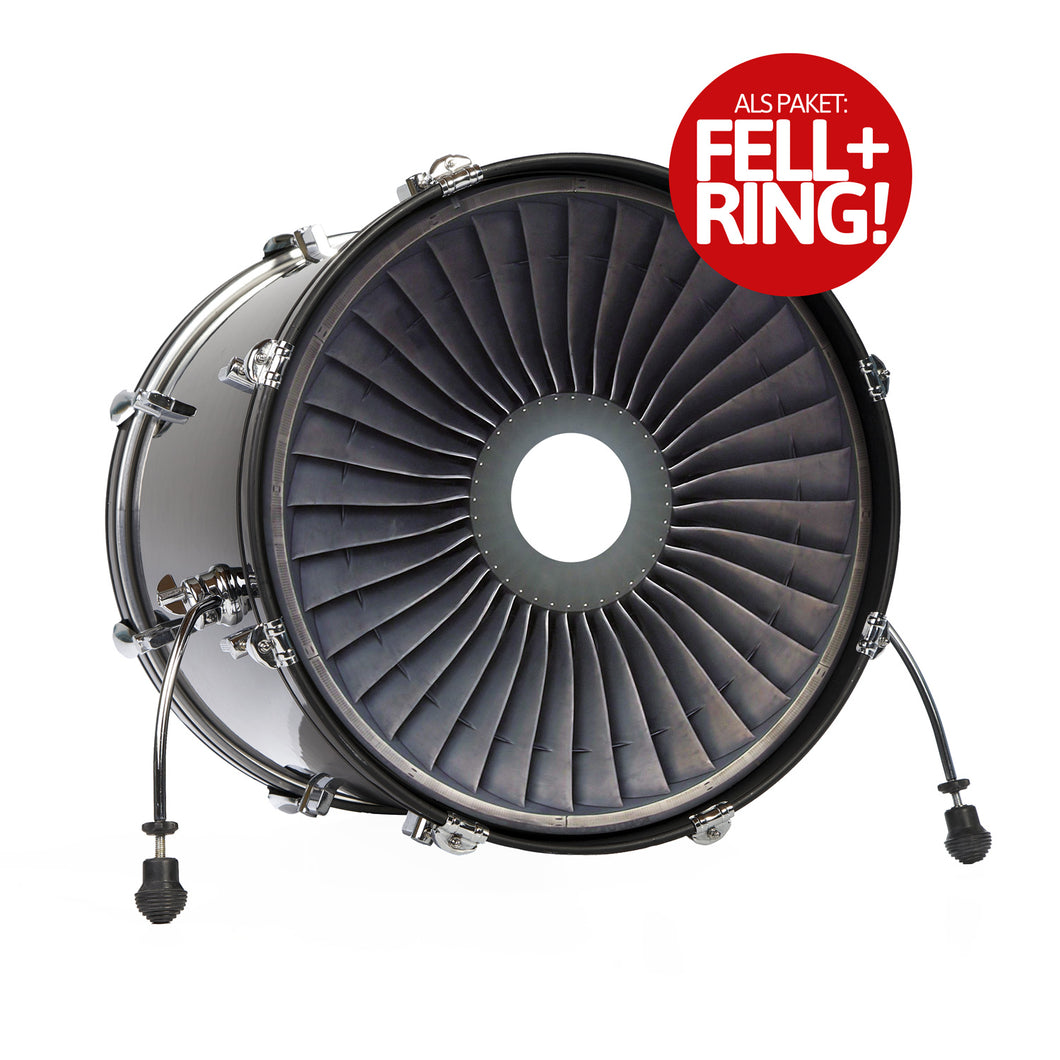 KOMPLETT-SET: BASSDRUM-FELL IN TURBINEN-OPTIK